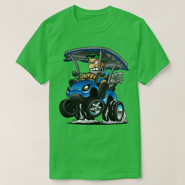 Camiseta Golfe Engraçado Golf Hotrod Pupping a Wheelie tod  (Frente do Design)