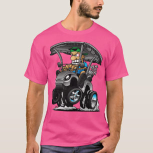 Camiseta Golfe Engraçado Golfe Hotrod Puptando um toco de r