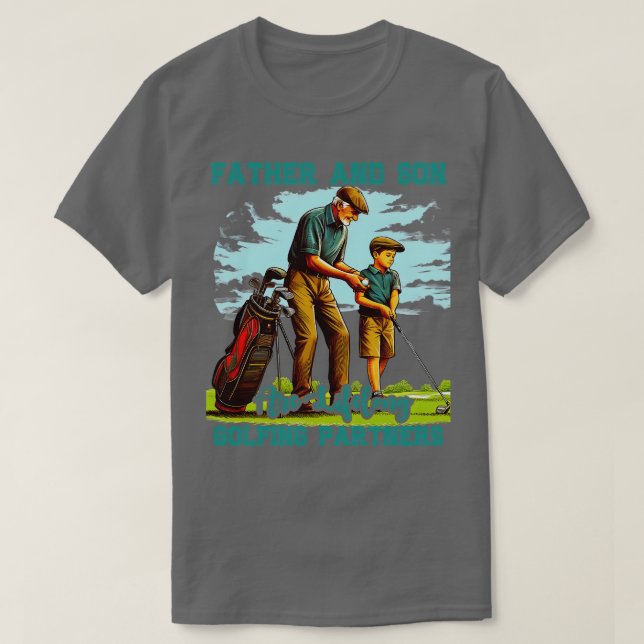 Camiseta Golfe Engraçado Pai Filho Correspondendo Bass Dady (Frente do Design)