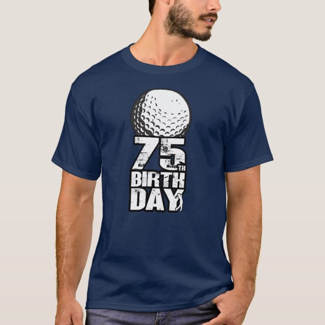 Camiseta Golfe Golfe de 75 anos Golfe de 75 anos Aniversári (Frente)