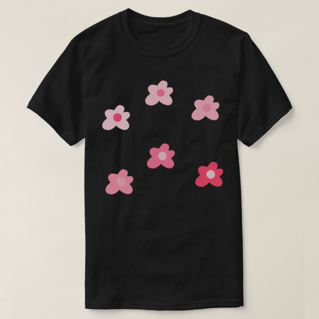 Camiseta golfe le fleur - flores rosa (Frente do Design)
