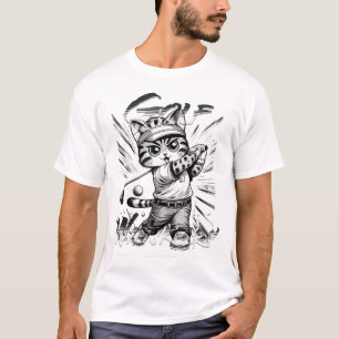 Camiseta Golfe Multijugo Pro - Golfista Gato Whimsical