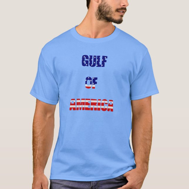 Camiseta golfe patriótico da bandeira americana azul-vermel (Frente)