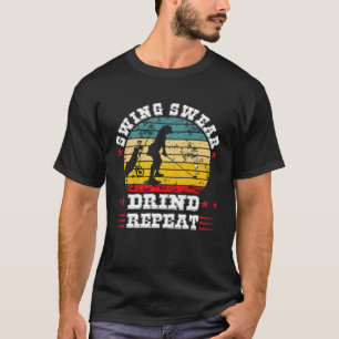 Camiseta Golfe repetido da gota do Bebendo Swing Swear Drin