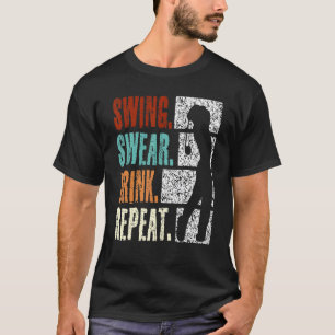 Camiseta Golfe Repetitivo de Swing Swear Drink