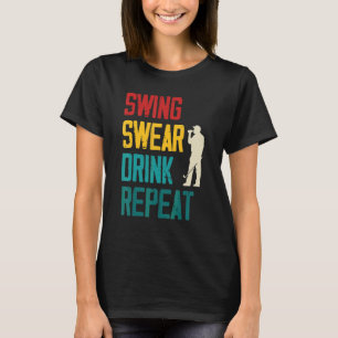 Camiseta Golfe Repetitivo de Swing Swear Drink