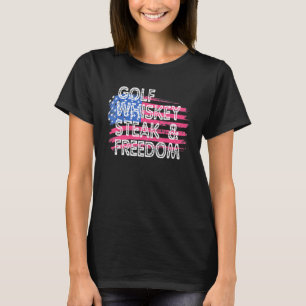 Camiseta Golfen Whiskey Steaks Freedomn American Flag 4º O