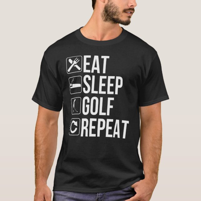 Camiseta Golfer Comendo Golfe Repetir Golfe (Frente)