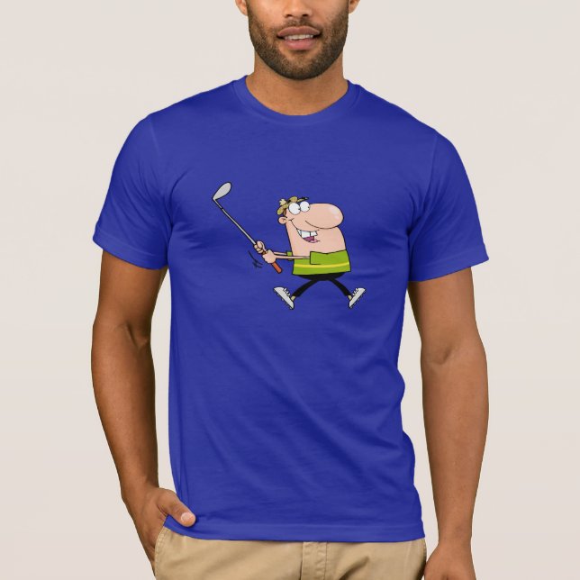 Camiseta Golfer de desenho; azul (Frente)