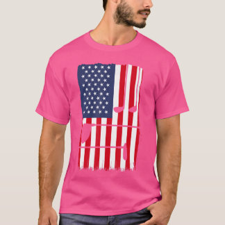 Camiseta Golfer Patriótico Americano Bandeira Golfing Estad