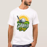 Camiseta Golfer’s Day – Funny Golf Lover T-Shirt<br><div class="desc">Celebrate Golfer’s Day in style! This fun and sporty T-shirt features a golf club and ball with sun rays and playful 'Golfer’s Day' typography. Perfect for golf enthusiasts,  weekend warriors,  and anyone who loves hitting the greens</div>