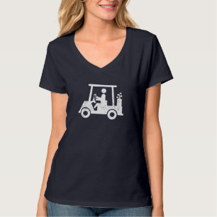 Camiseta Golfer segurando Cerveja Engraçado Golfe Ouvindo P