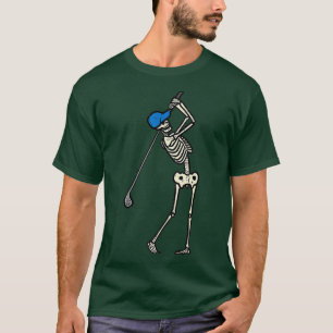 Camiseta Golfer Skeleton Jogador de Golfe Halloween Homens