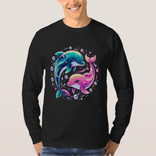 Camiseta Golfim Colorido Arte Oceânica Amor por Animal Mari