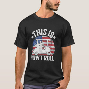Camiseta Golfing American Flag Golf Ball É Assim Que Eu Rol