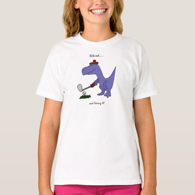 Camiseta Golfing aposentado engraçado do dinossauro de (Frente)