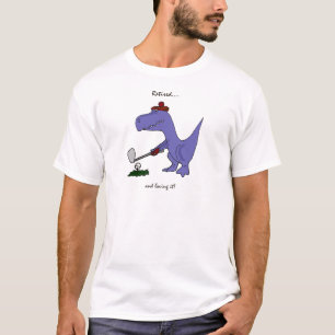 Camiseta Golfing aposentado engraçado do dinossauro de