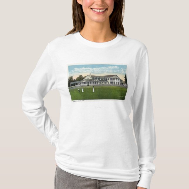 Camiseta Golfing das mulheres do clube de Brooklawn (Frente)