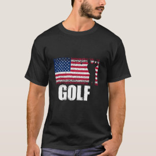 Camiseta Golfing Sports Retro American Flag USA America Gol