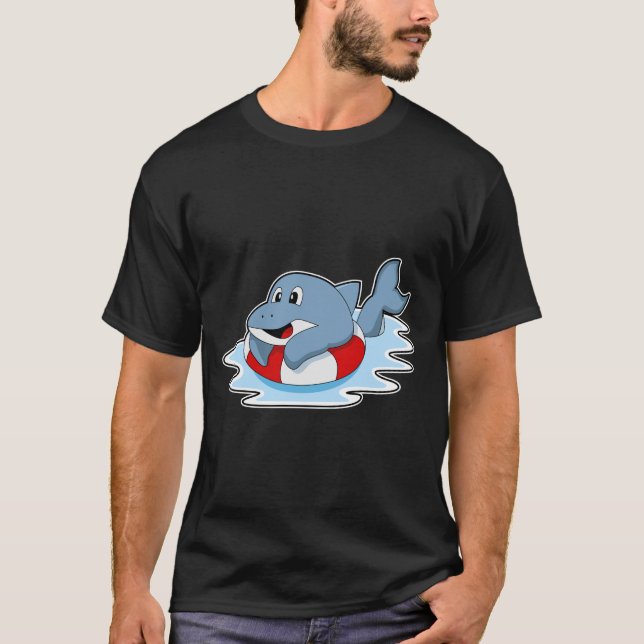 Camiseta Golfinho a Nadar com anel de Natação.PNG (Frente)