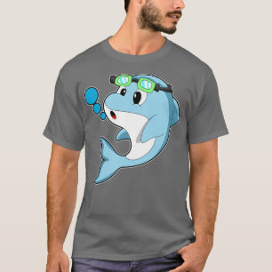 Camiseta Golfinho a Nadar com óculos de natação 2