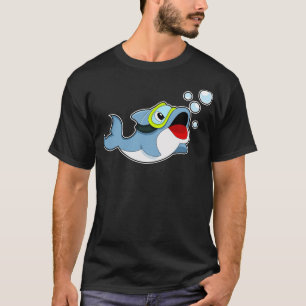 Camiseta Golfinho Ao Mergulho Com Bolhas De Água