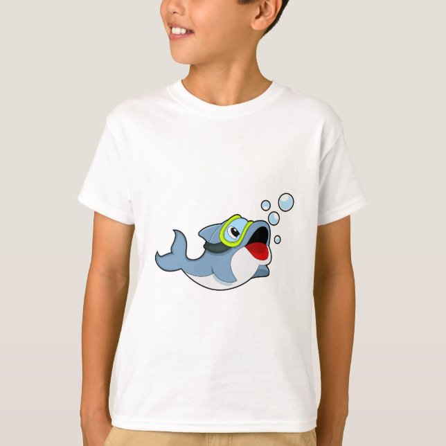 Camiseta Golfinho ao mergulho com bolhas de água.PNG (Frente)