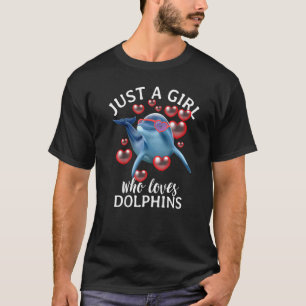 Camiseta Golfinho Apaixonado Apenas Uma Menina Que Ama Golf