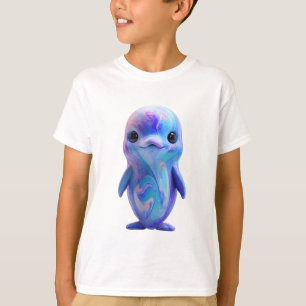 Camiseta Golfinho Bebê Iridescente Mármore Etéreo para Cria