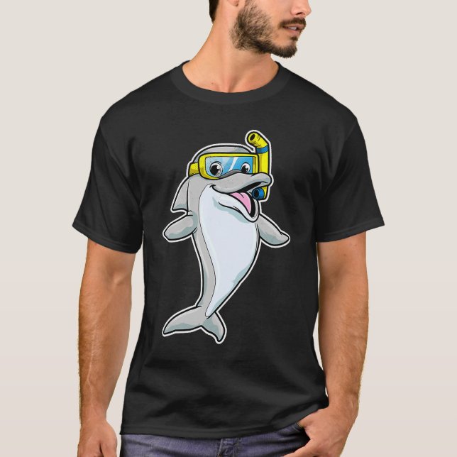 Camiseta Golfinho-Cento Snorkel Mar de Baleia Animal Lover  (Frente)