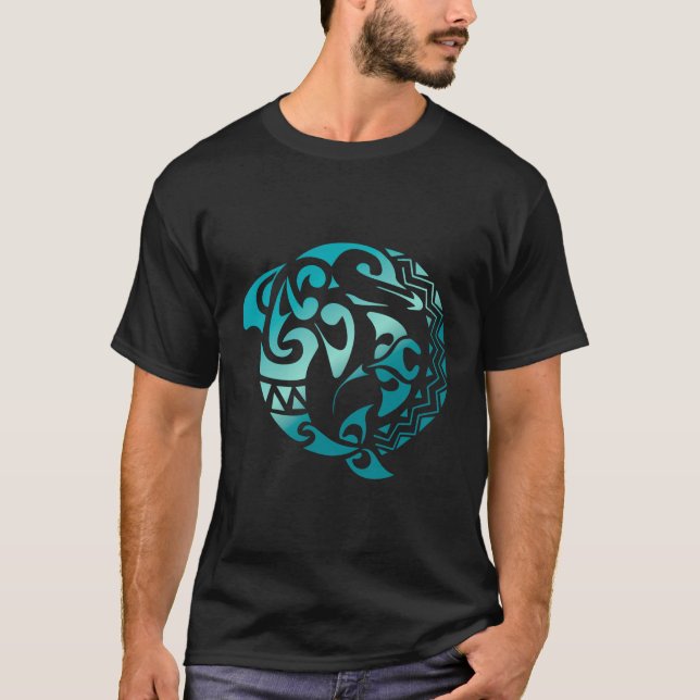 Camiseta Golfinho Cinto Manta Ray Tribal Hawaiai Sea Ocean  (Frente)