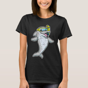 Camiseta Golfinho-Cinto Snorkel Mar de Baleia Homens Legal