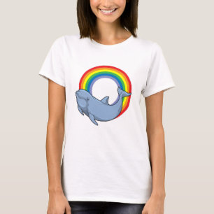 Camiseta Golfinho com arco-íris