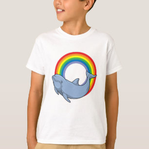 Camiseta Golfinho com arco-íris