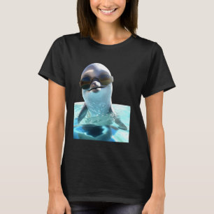Camiseta Golfinho Com Óculos Solares Amor Animal Oceanogram