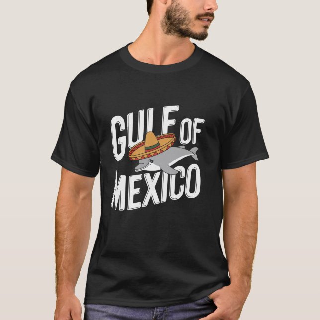 Camiseta Golfinho com sombrero Golfo do México (Frente)