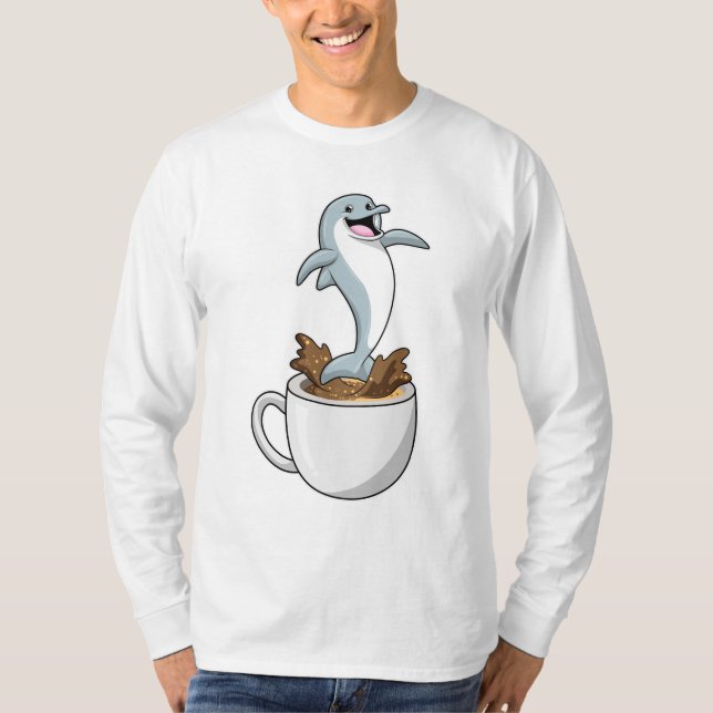 Camiseta Golfinho com Taça de Café (Frente)