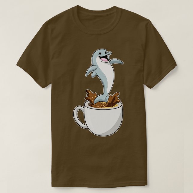 Camiseta Golfinho com Taça de Café (Frente do Design)