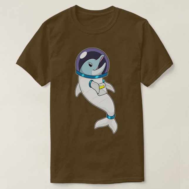 Camiseta Golfinho como astronauta na fantasia (Frente do Design)