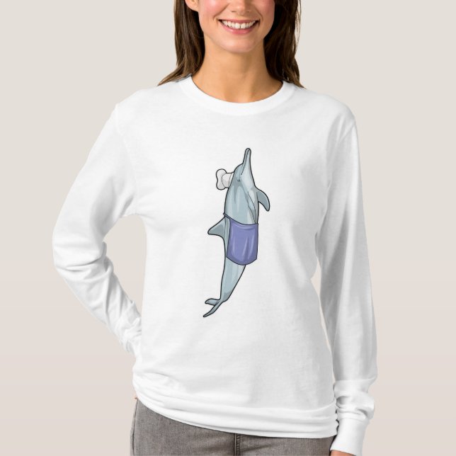 Camiseta Golfinho como cozinheiro com chapéu de chef (Frente)