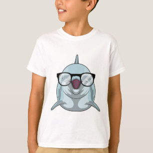 Camiseta Golfinho como Nerd de Óculos