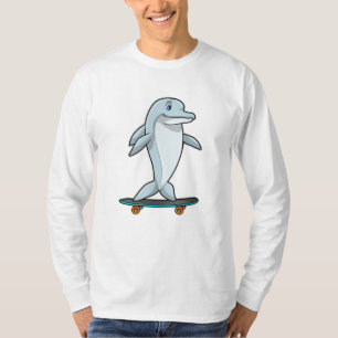 Camiseta Golfinho como Patinador com skate