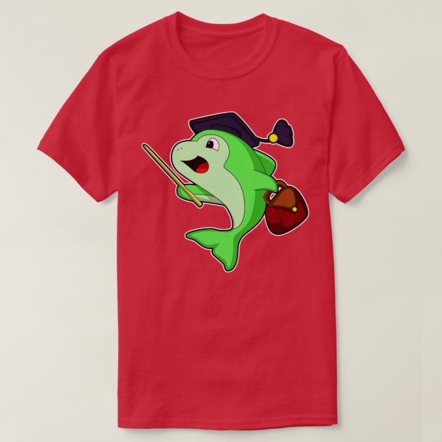 Camiseta Golfinho como Professor com Ponteiro de Bag (Frente do Design)