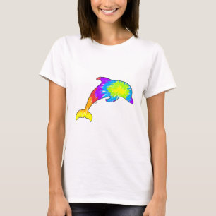Camiseta Golfinho da tintura do laço