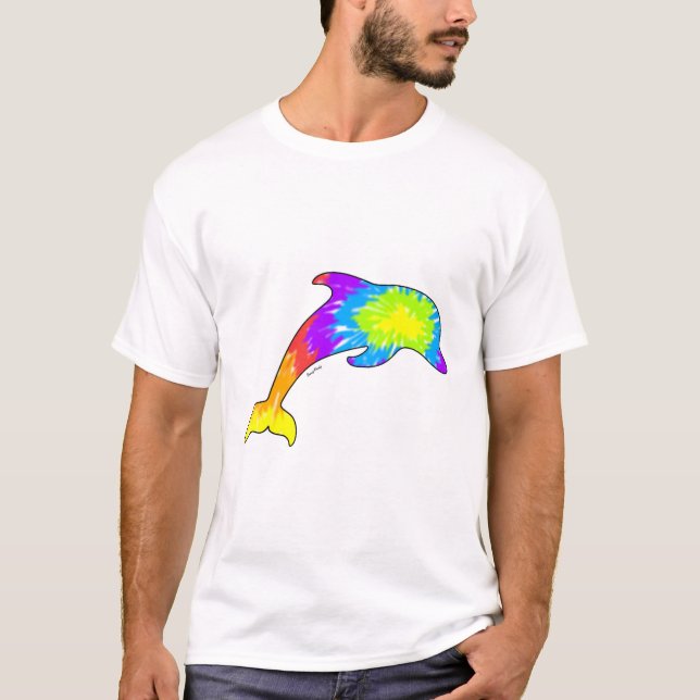 Camiseta Golfinho da tintura do laço (Frente)