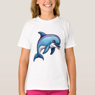 Camiseta Golfinho de Cartoon Sorridente