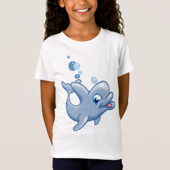 Camiseta Golfinho de desenho animado adorável (Frente)