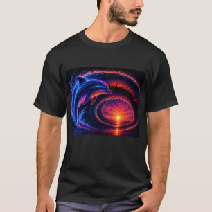 Camiseta Golfinho do Oceano do Pôr do Sol