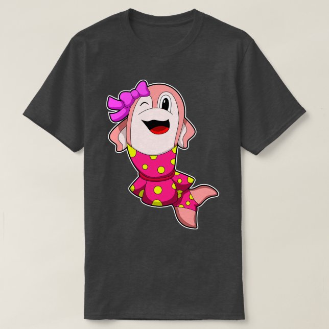 Camiseta Golfinho em Balé com Arco de saia (Frente do Design)