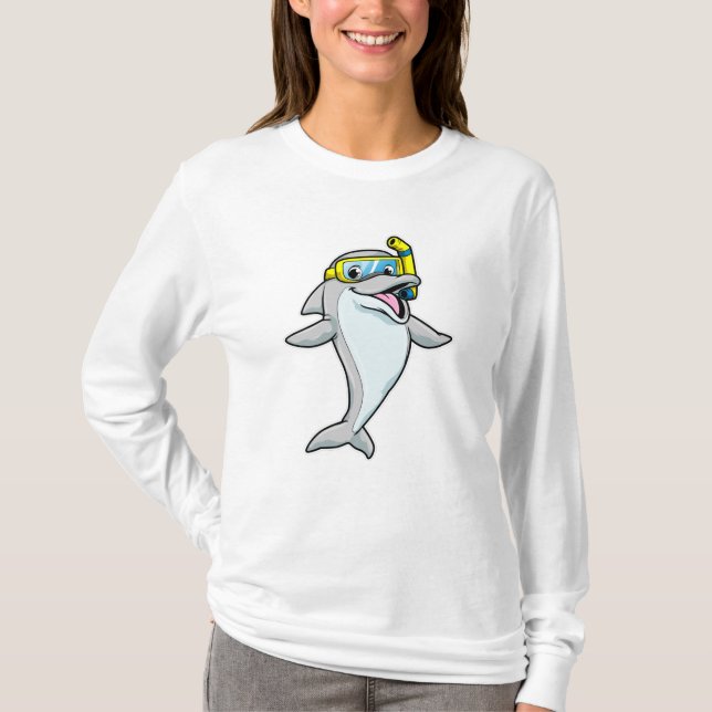 Camiseta Golfinho em mergulho com Snorkel (Frente)